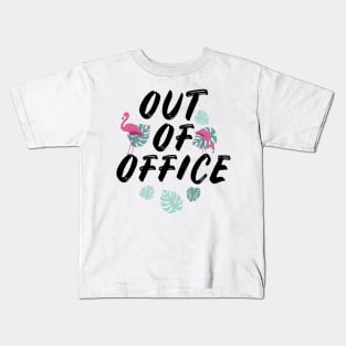 Out of Office Flamingo Summer Kids T-Shirt